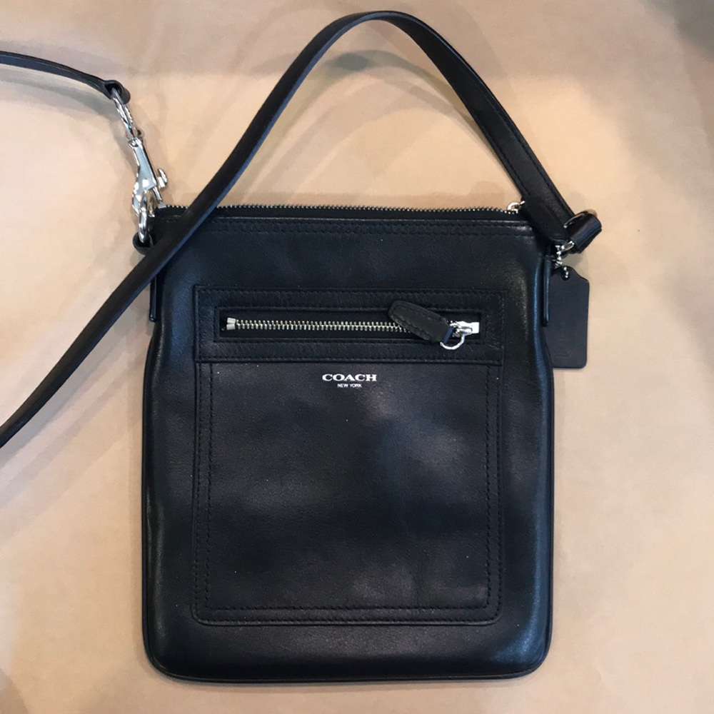 NWOT Black Leather Kitt Messanger Coach Crossbody